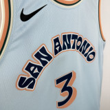 24-25 SA Spurs PAUL #3 Light blue City Edition Top Quality Hot Pressing NBA Jersey