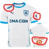 24-25 Marseille Home Player Version Soccer Jersey (Print all Sponsor)