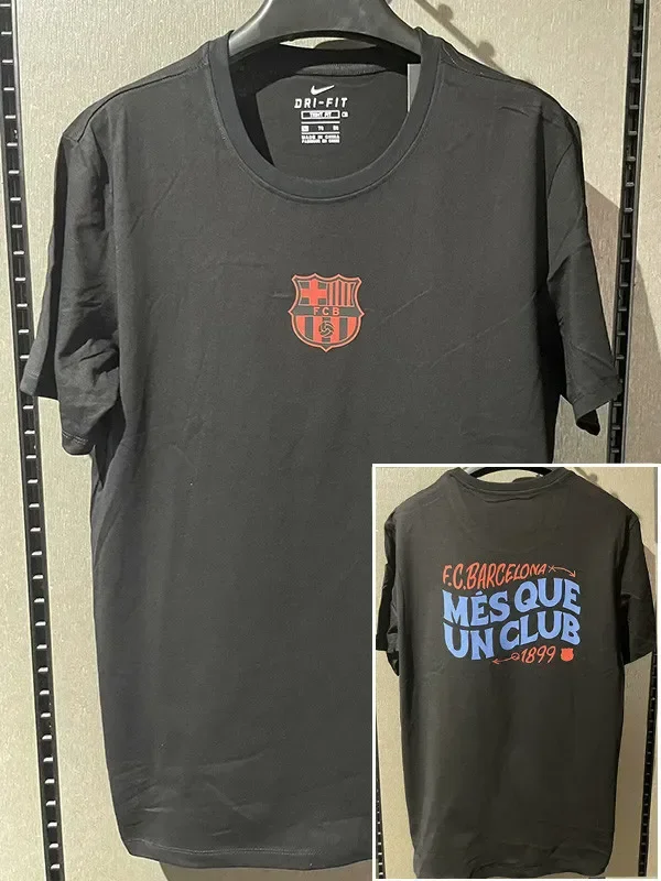  25-26 BAR Black High Quality Casual T-Shirt #圆领红标