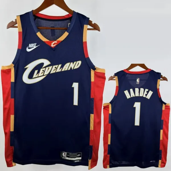 25-26 Cleveland Cavaliers HARDEN #1 Royal blue Retro Top Quality Hot Pressing NBA Jersey (V领)