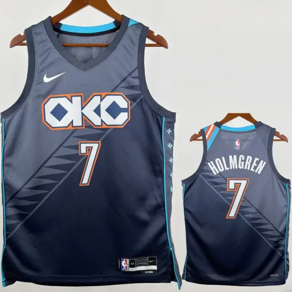 5-26 OKC Thunder HOLMGREN #7 Gray City Edition Top Quality Hot Pressing NBA Jersey