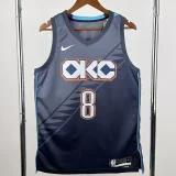 25-26 OKC Thunder WILLIAMS #8 Gray City Edition Top Quality Hot Pressing NBA Jersey