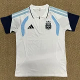  26-27 Argentina White Polo Short Sleeve (半拉链)