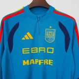 26-27 Spain Blue Top Half Pull Tracksuit (半拉上衣)