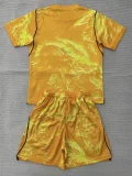 26-27 England Yellow Goalkeeper Kids Soccer Jersey