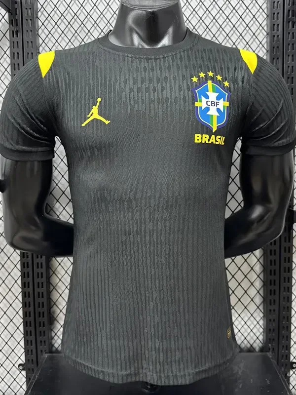 26-27 Brazil Black Player Version Training shirts (黄飞人标)