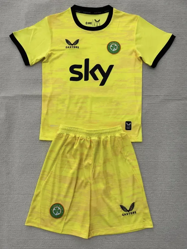 26-27 Ireland Yellow Goalkeeper Kids Soccer Jersey