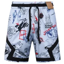 C2523 AJ Light gray Bastketball Casual Short Pants #涂鸦灰