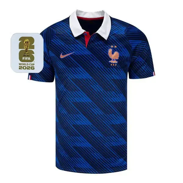 26-27 France Home 1:1 Fans Soccer Jersey (Right-Arm Patch)