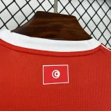 26-27 Tunisia Home Fans Soccer Jersey (Right-Arm Patch)