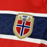 26-27 Norway Home Fans Soccer Jersey (Right-Arm Patch)