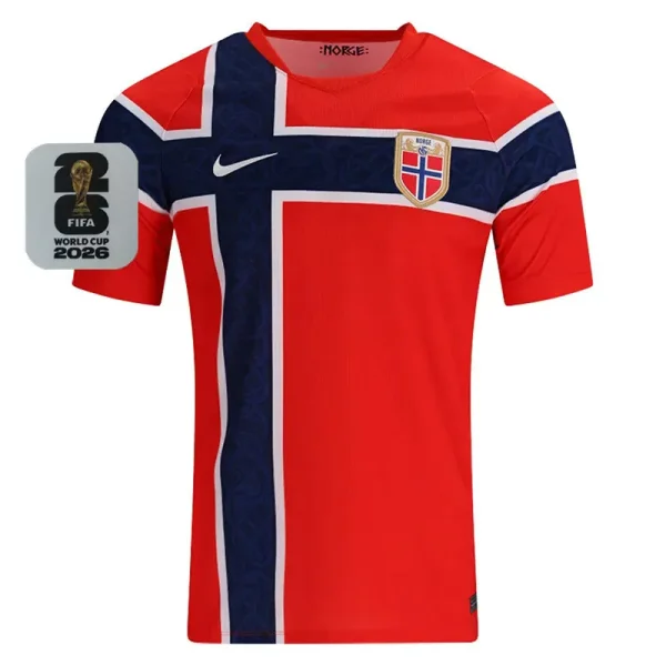26-27 Norway Home Fans Soccer Jersey (Right-Arm Patch)