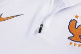 26-27 France White Kids Half Pull Tracksuit (童装)(半拉链)