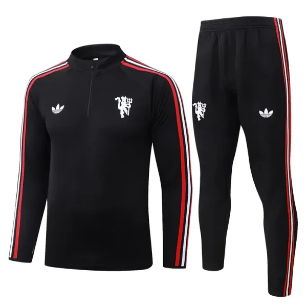 26-27 Man Utd Black Half Pull Tracksuit
