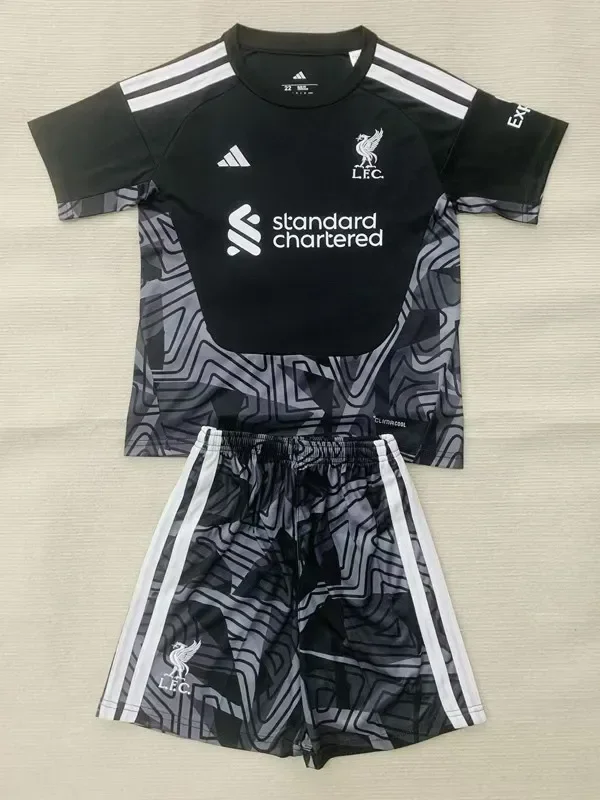 26-27 LIV Black Goalkeeper Kids Soccer Jersey