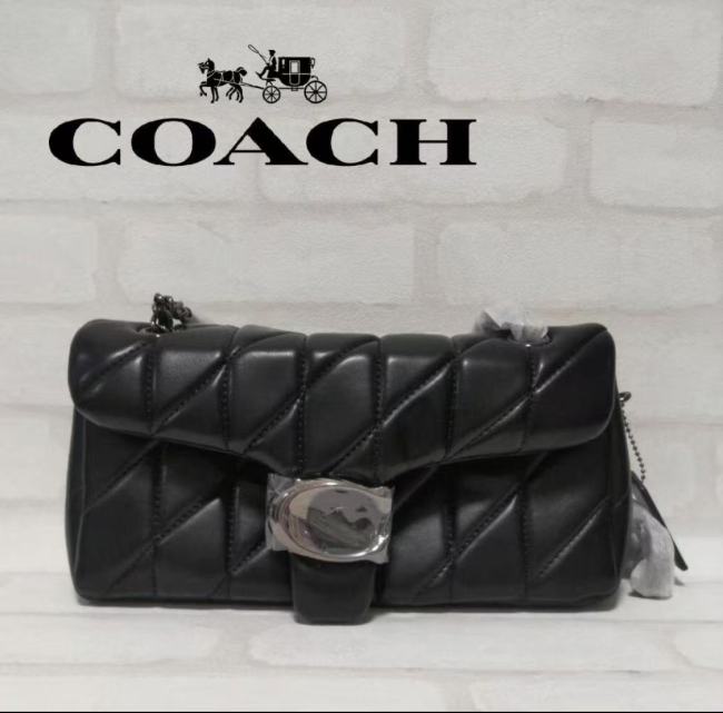 【新品】COACH タビー チェーン ショルダー バッグ 26・キルティング ブラック CP150