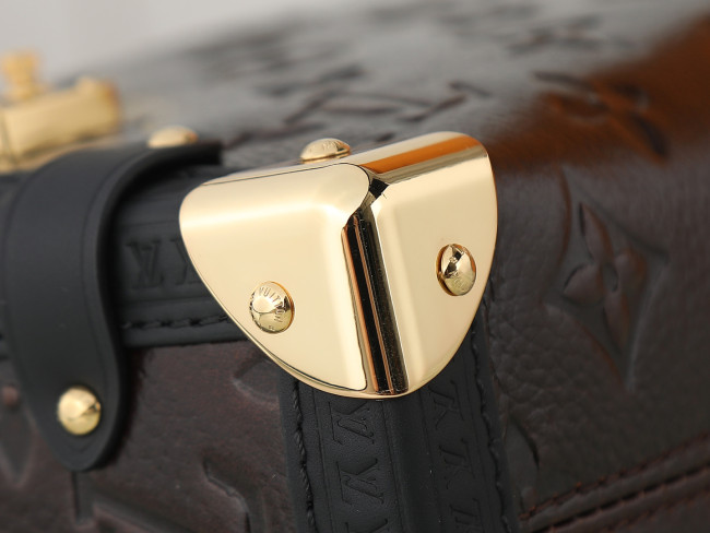 Louis Vuitton M26304 チョコレートカラーオイルレザー SIDE TRUNK ミディアムバッグ