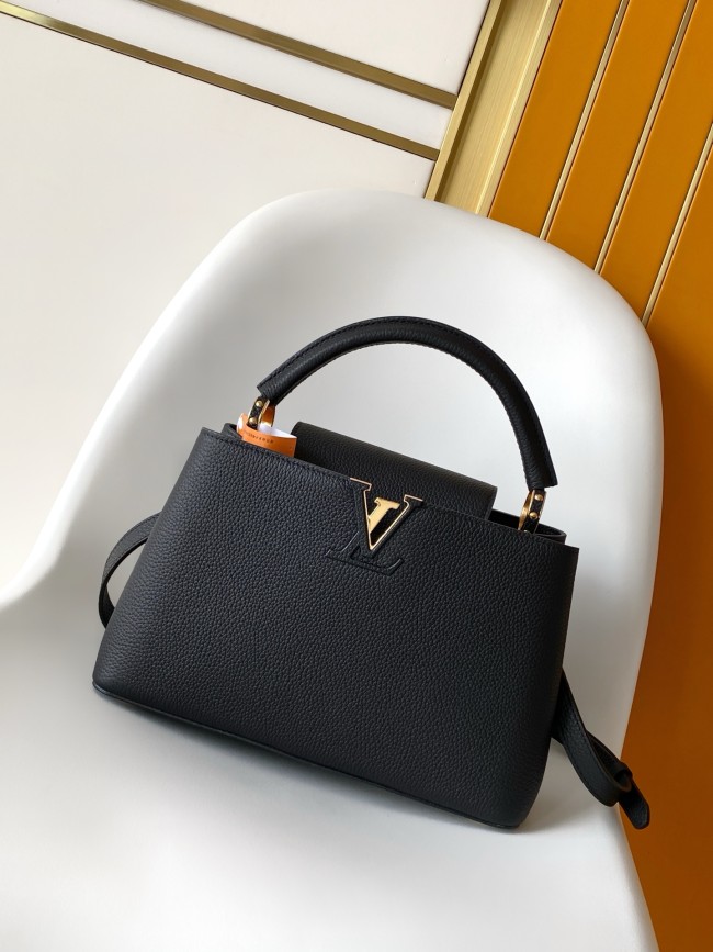 Louis Vuitton M24727 ブラック カプシーヌ ミディアム ハンドバッグ