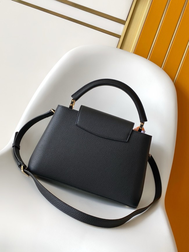 Louis Vuitton M24727 ブラック カプシーヌ ミディアム ハンドバッグ