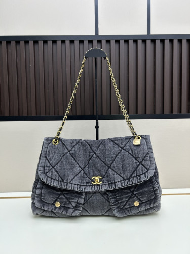 CHANEL ウォッシュドデニム 25K ラージサイズ リボンバッグ サイズ：40×27cm 品番：99888
