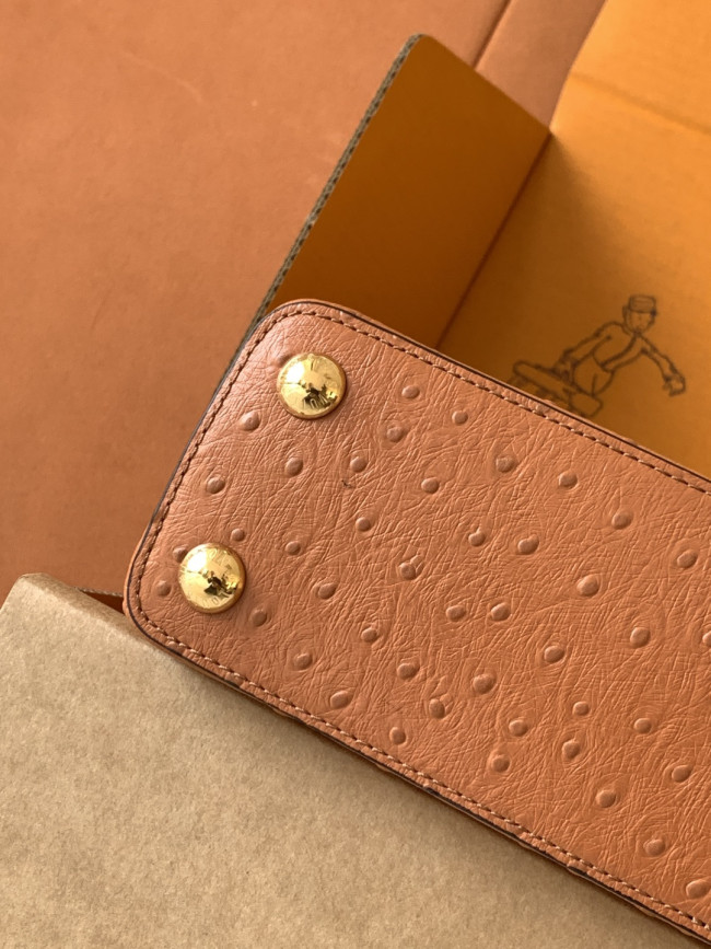 Louis Vuitton M24714 ブラウンオーストリッチ柄 金具バックル  27x18x9CM
