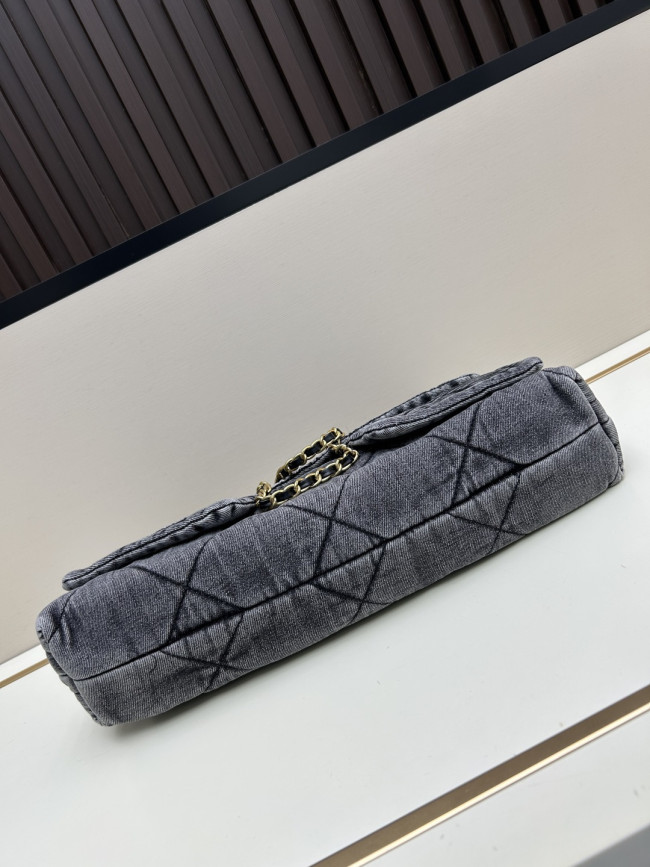 CHANEL ウォッシュドデニム 25K ラージサイズ リボンバッグ サイズ：40×27cm 品番：99888