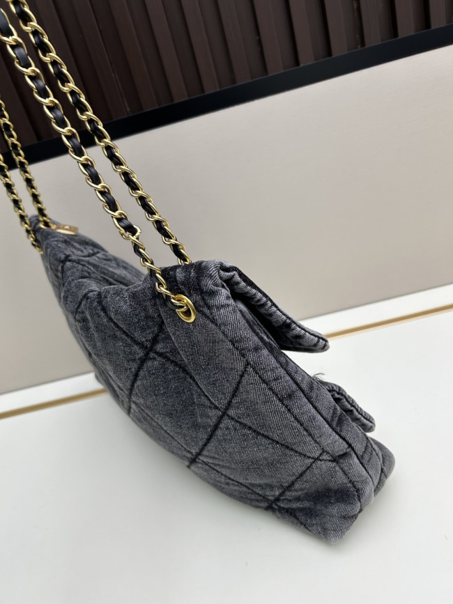 CHANEL ウォッシュドデニム 25K ラージサイズ リボンバッグ サイズ：40×27cm 品番：99888