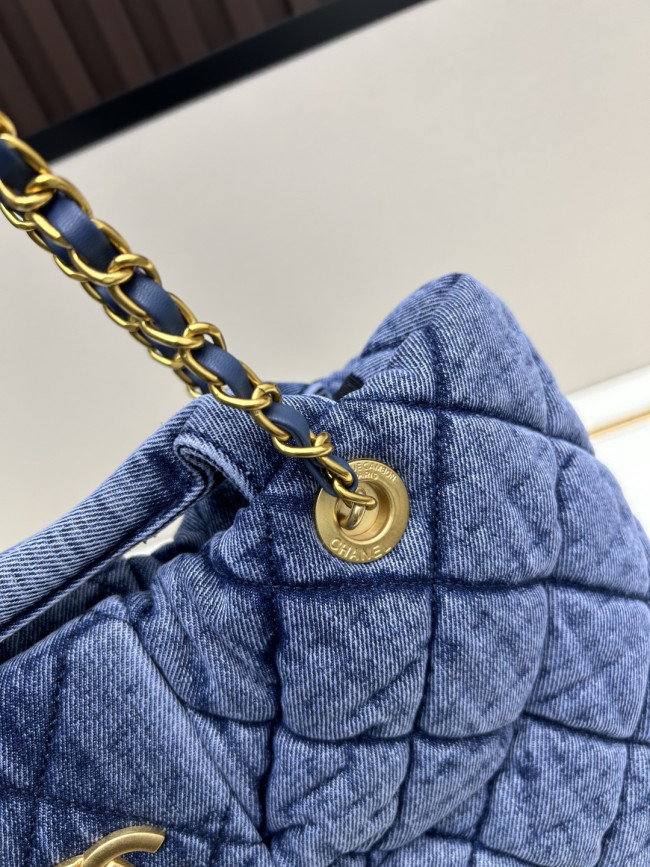 Chanel ウォッシュドデニムのラージサイズ CHANEL リボンバッグ品番：99888