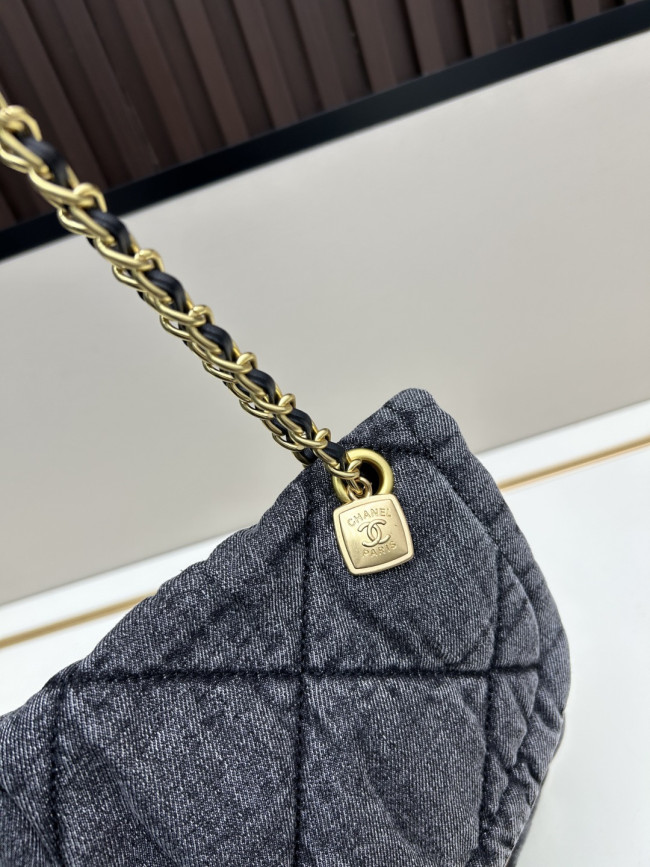 CHANEL ウォッシュドデニム 25K ラージサイズ リボンバッグ サイズ：40×27cm 品番：99888