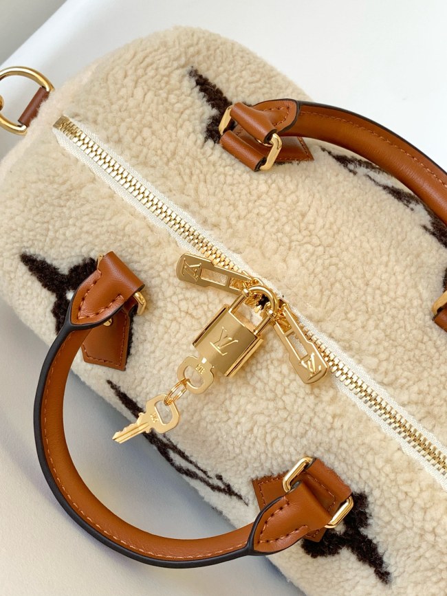 Louis Vuitton Speedy Bandoulière 25 ハンドバッグ M23468 ホワイトラムウール
