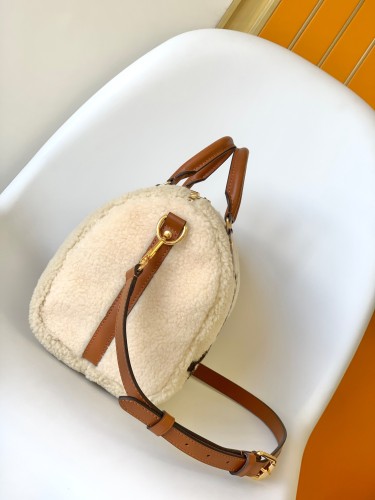 Louis Vuitton Speedy Bandoulière 25 ハンドバッグ M23468 ホワイトラムウール