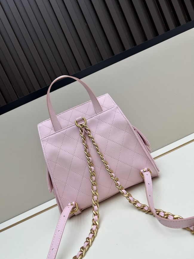 CHANELシャネル マット加工アップグレードモデル サイズ：23 × 23 × 14 cm 素材：キャビアスキン