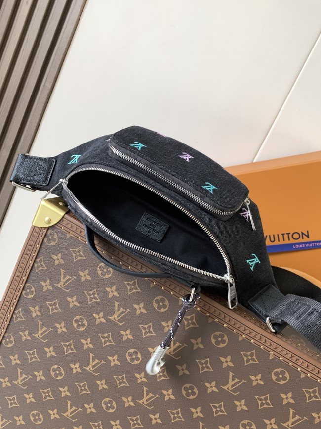 Louis Vuitton M13961 デニム グラデーションデニム刺繍ウエストバッグ
