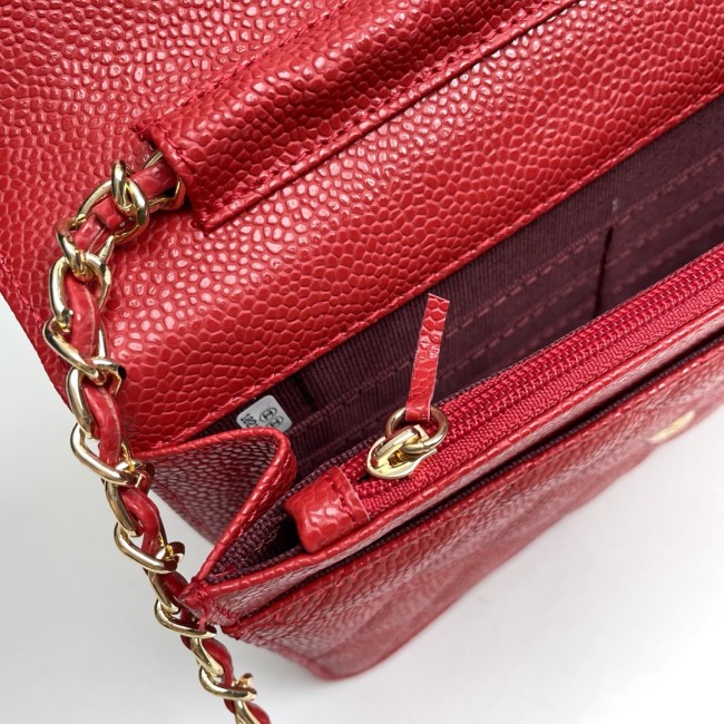 CHANEL シャネル WOC 財運バッグ（型番A33814）サイズ：横19×縦12×マチ3 cm