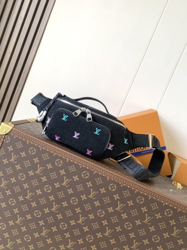 Louis Vuitton M13961 デニム グラデーションデニム刺繍ウエストバッグ