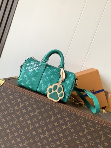 Louis Vuitton M12684 グリーンモノグラム Keepall Bandoulière 25 ハンドバッグ
