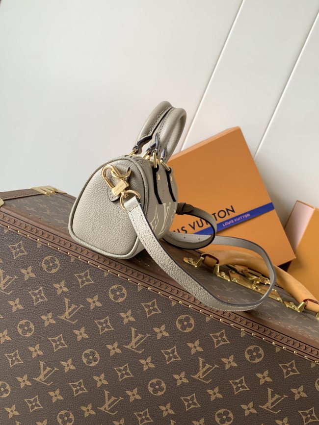 Louis Vuitton M82890 グレーエンボス ナノ・スピーディ ハンドバッグ