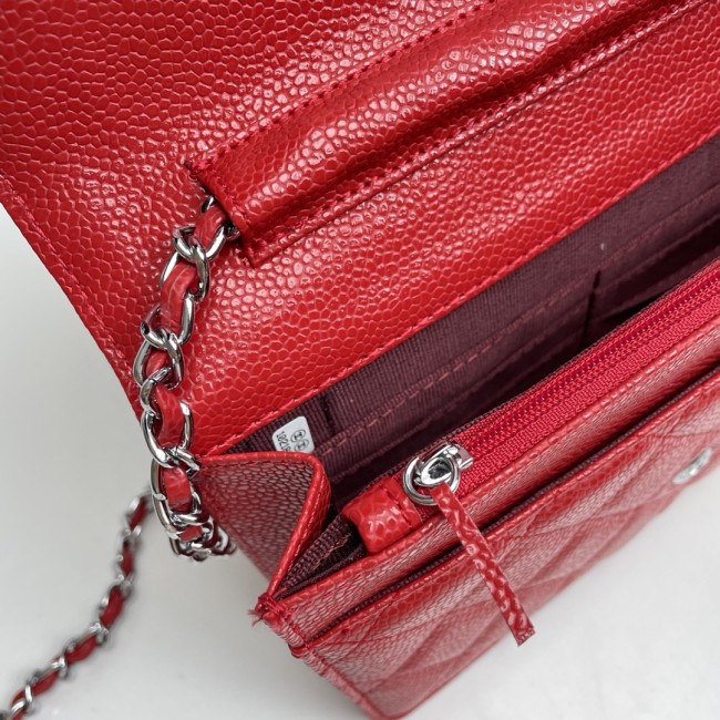 CHANEL シャネル WOC 財運バッグ（型番A33814）サイズ：横19×縦12×マチ3 cm
