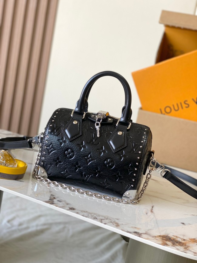 Louis Vuitton M27921 ブラックオイルドレザー スピーディ・トランク 20 ハンドバッグ