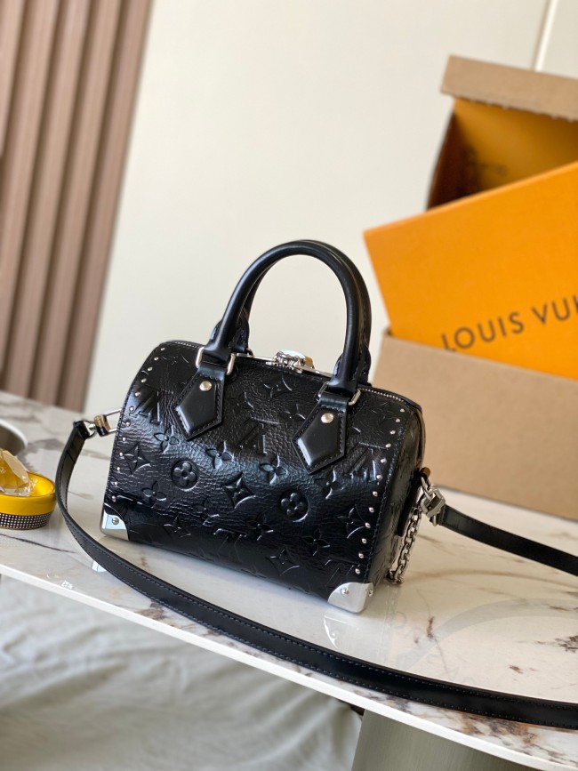 Louis Vuitton M27921 ブラックオイルドレザー スピーディ・トランク 20 ハンドバッグ
