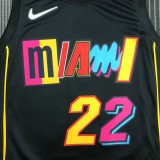 21-22 HEAT BUTLER #22 Black Top Quality Hot Pressing NBA Jersey
