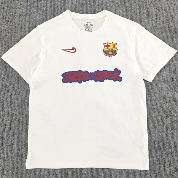 25-26 BAR White High Quality Casual T-Shirt #圆领彩标