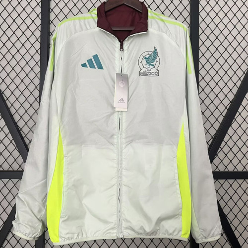 24-25 Mexico Red & White Double Sided Windbreaker (双面风衣)(刺绣)