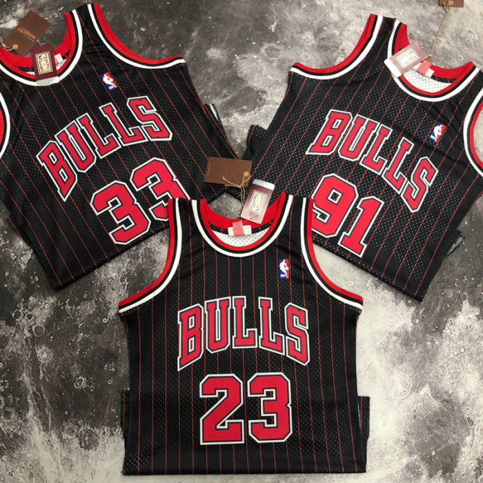 1996 BULLS JORDAN #23 Black Retro Top Quality Hot Pressing NBA Jersey