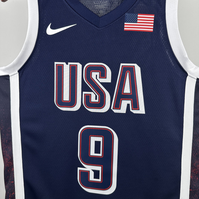 2024 Olympic Game USA HALIBURTON # 9 Dark Blue Basketball Jersey