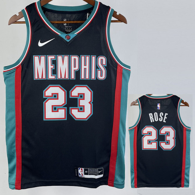 2021 Grizzlies ROSE #23 Black Top Quality Hot Pressing NBA Jersey