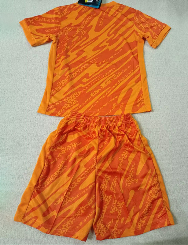 24-25 England Orange GoalKeeper Kids Soccer Jersey