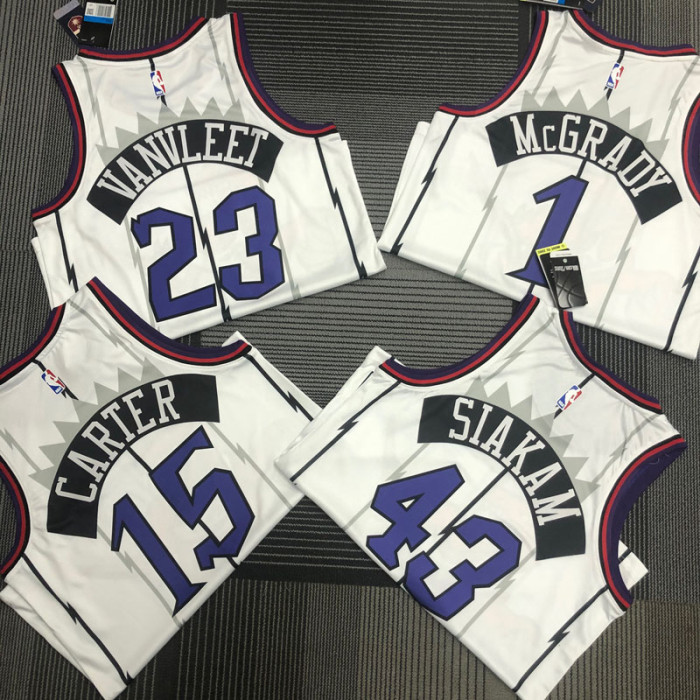 Raptors McGRADY #1 White Retro Top Quality Hot Pressing NBA Jersey