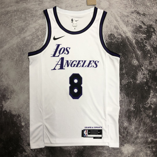 22-23 LAKERS BRYANT #8 White City Edition Top Quality Hot Pressing NBA Jersey