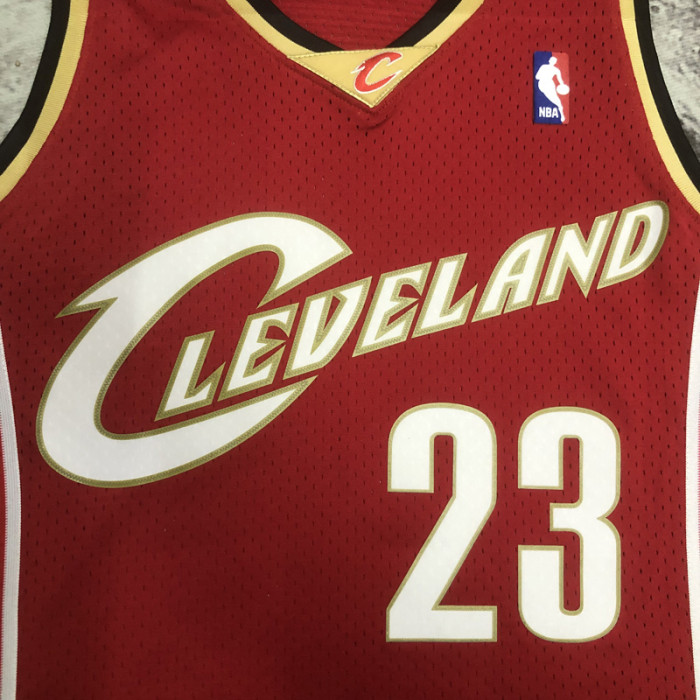 2003-04 Cleveland Cavaliers JAMES #23 Red Retro Top Quality Hot Pressing NBA Jersey